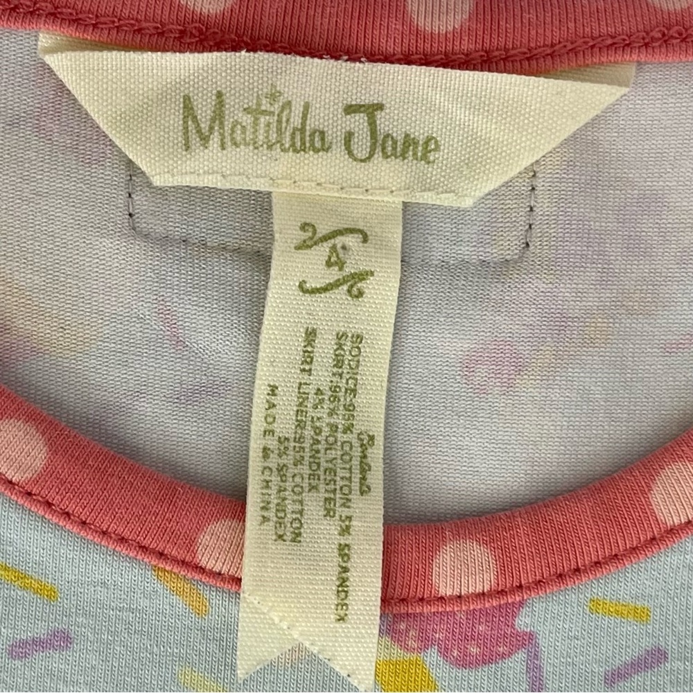 Matilda Jane Girls Brilliant Daydream Lets Eat Cake Cupcake Sundress Size 4 - Picture 8 of 10